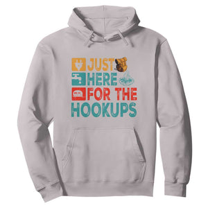 RV Camping Caravan Motorhome Hoodie Just Here For The Hookups TS14 Ice Gray Print Your Wear