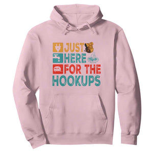 RV Camping Caravan Motorhome Hoodie Just Here For The Hookups TS14 Light Pink Print Your Wear