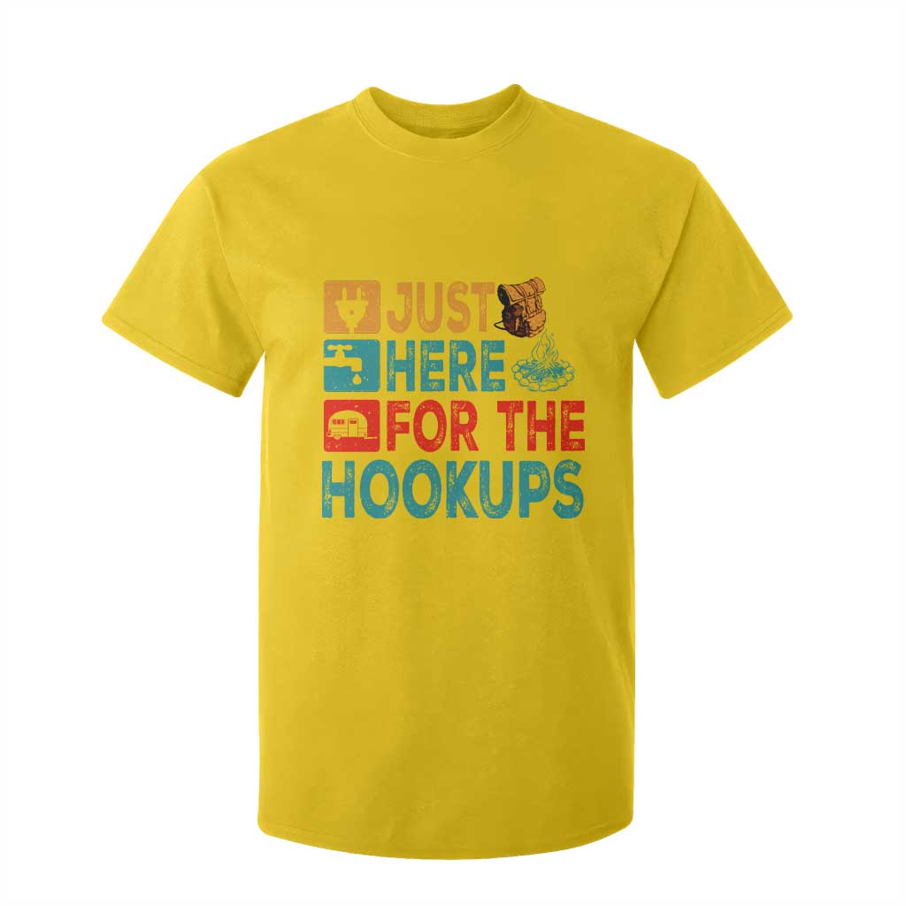 RV Camping Caravan Motorhome T Shirt For Kid Just Here For The Hookups TS14 Daisy Print Your Wear
