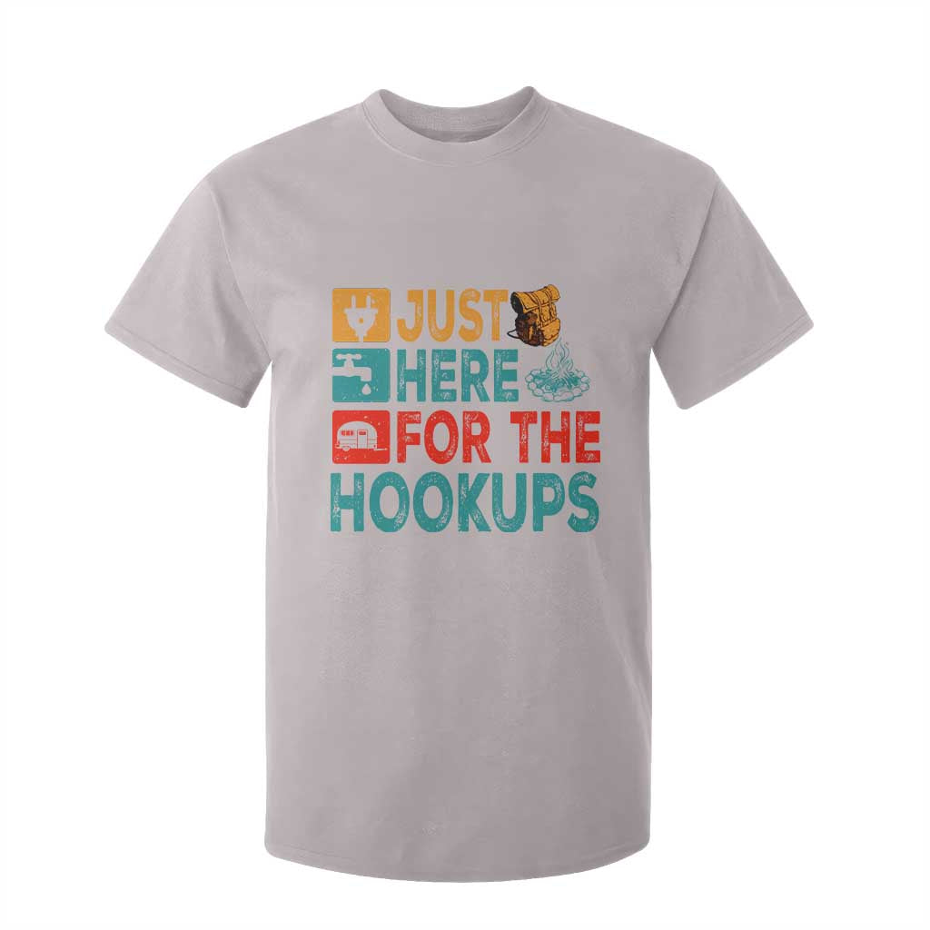 RV Camping Caravan Motorhome T Shirt For Kid Just Here For The Hookups TS14 Ice Gray Print Your Wear