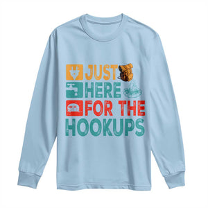 RV Camping Caravan Motorhome Long Sleeve Shirt Just Here For The Hookups TS14 Light Blue Print Your Wear