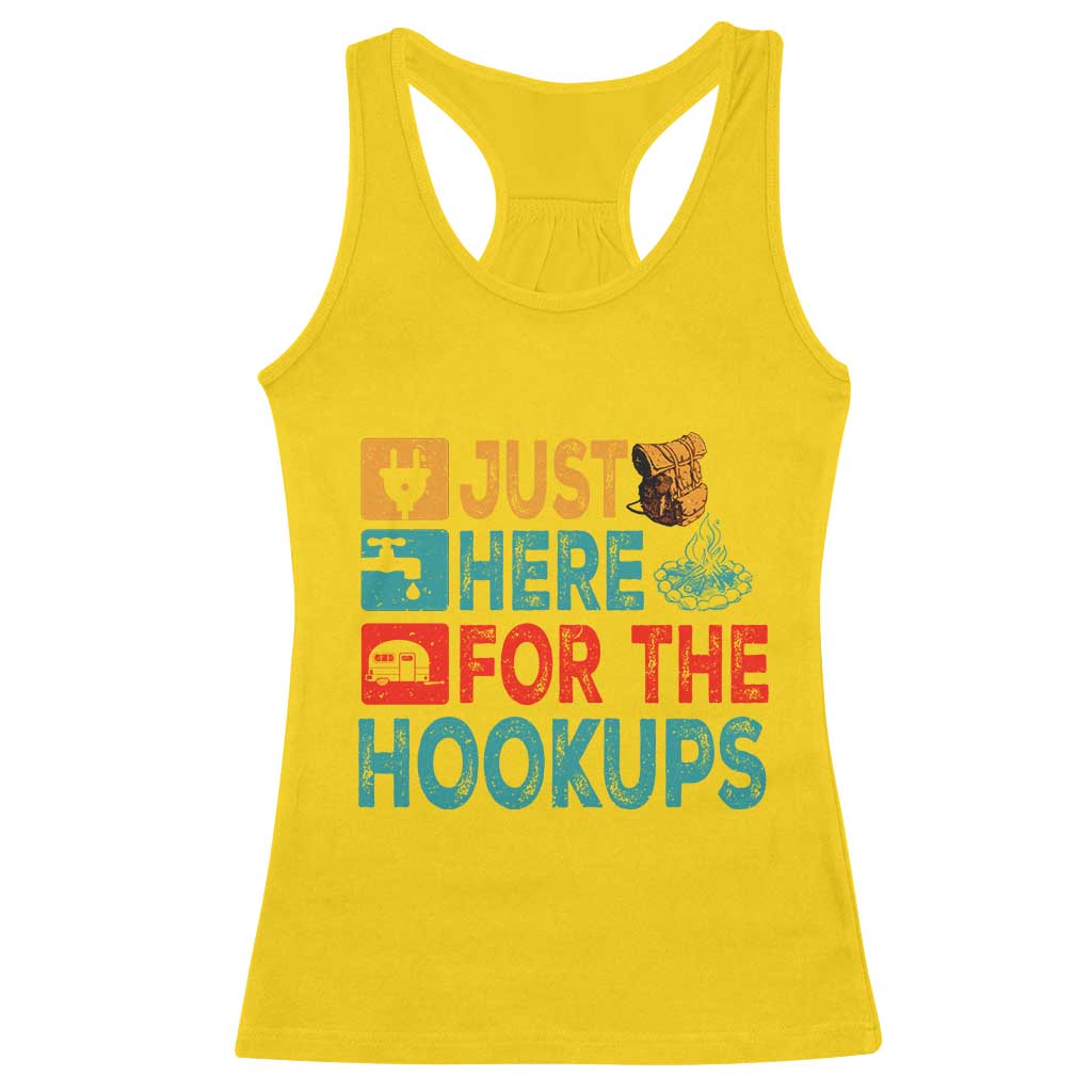 RV Camping Caravan Motorhome Racerback Tank Top Just Here For The Hookups TS14 Daisy Print Your Wear