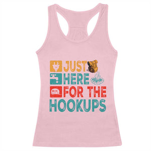 RV Camping Caravan Motorhome Racerback Tank Top Just Here For The Hookups TS14 Light Pink Print Your Wear