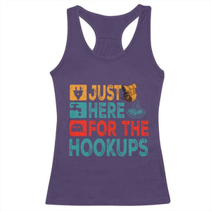 RV Camping Caravan Motorhome Racerback Tank Top Just Here For The Hookups TS14 Purple Print Your Wear