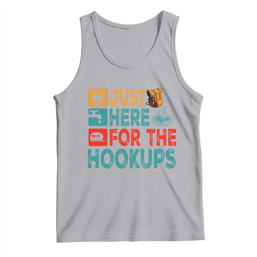 RV Camping Caravan Motorhome Tank Top Just Here For The Hookups TS14 Athletic Heather Print Your Wear
