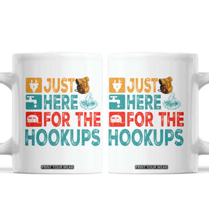 RV Camping Caravan Motorhome Coffee Mug Just Here For The Hookups TS14 White Print Your Wear