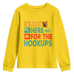 RV Camping Caravan Motorhome Youth Sweatshirt Just Here For The Hookups TS14 Daisy Print Your Wear