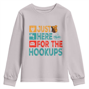 RV Camping Caravan Motorhome Youth Sweatshirt Just Here For The Hookups TS14 Ice Gray Print Your Wear