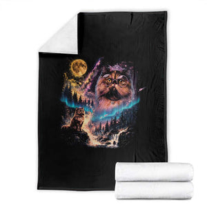 Princess Cat Howling at Moon 90's Nature Gift Throw Blanket