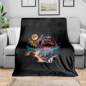 Princess Cat Howling at Moon 90's Nature Gift Throw Blanket
