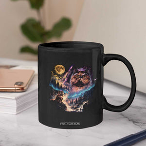 Princess Cat Howling at Moon 90's Nature Gift Coffee Mug