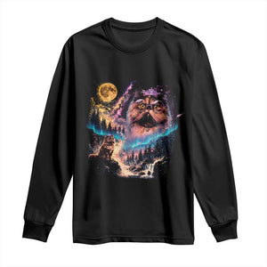 Princess Cat Howling at Moon 90's Nature Gift Long Sleeve Shirt