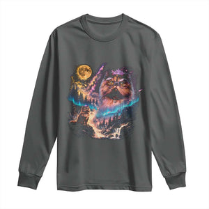 Princess Cat Howling at Moon 90's Nature Gift Long Sleeve Shirt
