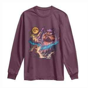 Princess Cat Howling at Moon 90's Nature Gift Long Sleeve Shirt