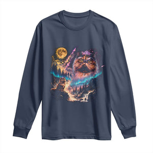 Princess Cat Howling at Moon 90's Nature Gift Long Sleeve Shirt