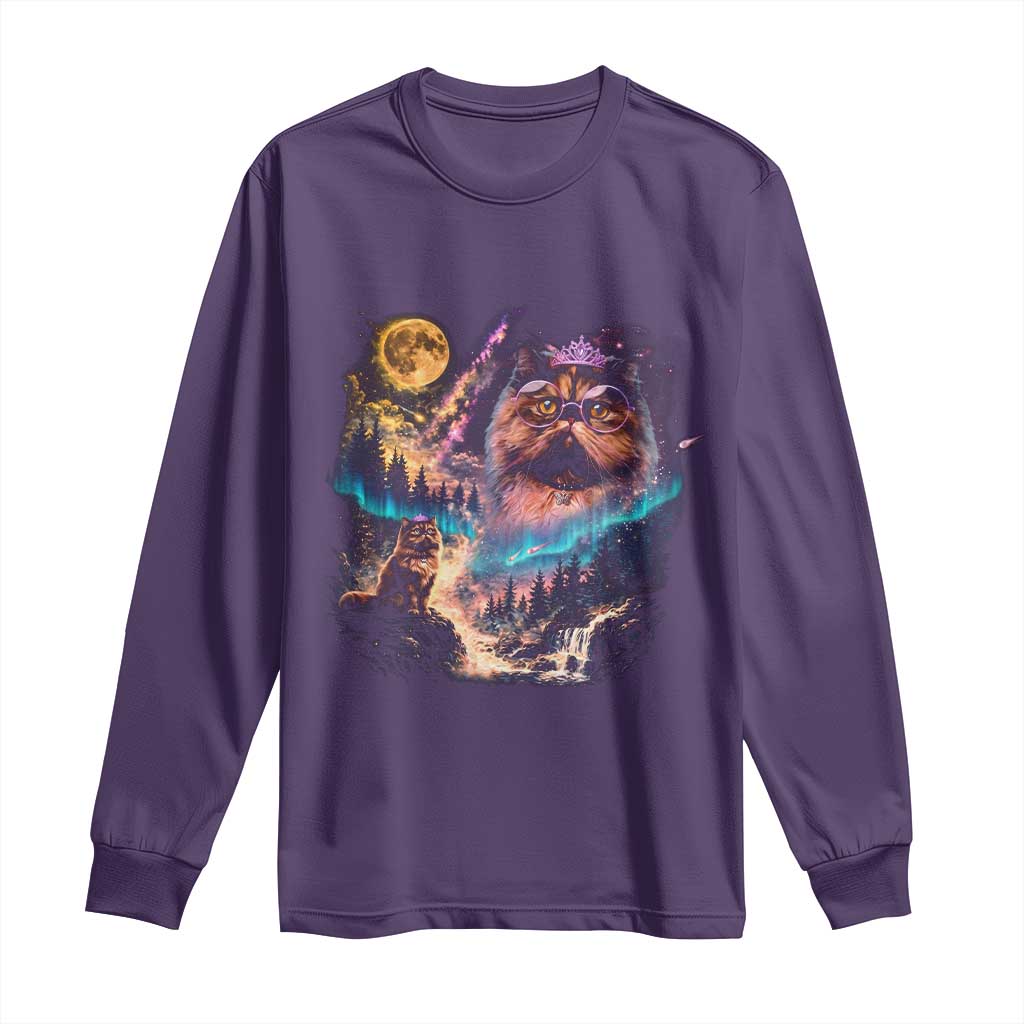 Princess Cat Howling at Moon 90's Nature Gift Long Sleeve Shirt