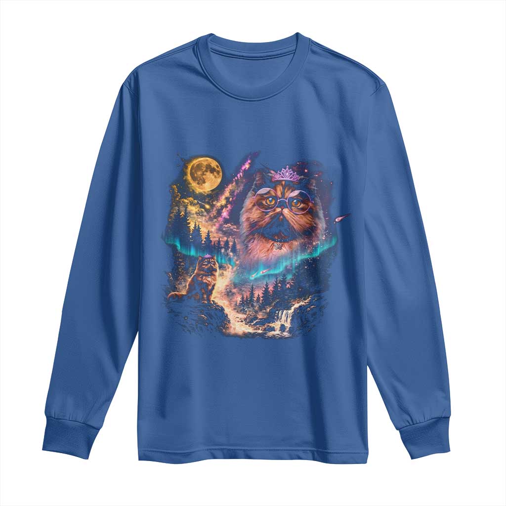 Princess Cat Howling at Moon 90's Nature Gift Long Sleeve Shirt