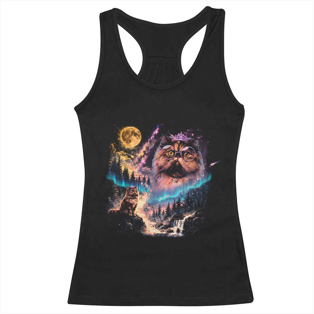 Princess Cat Howling at Moon 90's Nature Gift Racerback Tank Top