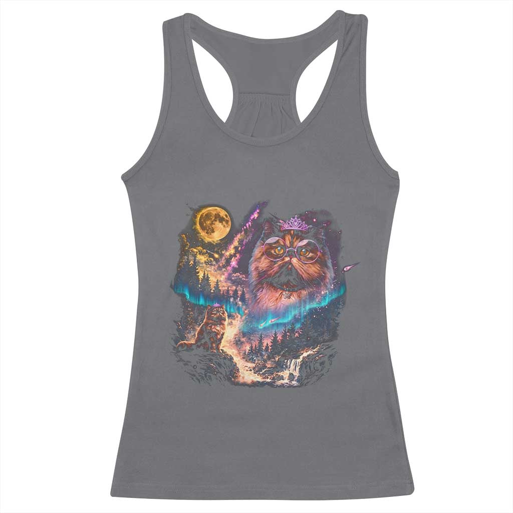 Princess Cat Howling at Moon 90's Nature Gift Racerback Tank Top