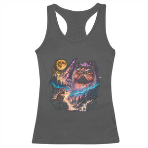 Princess Cat Howling at Moon 90's Nature Gift Racerback Tank Top