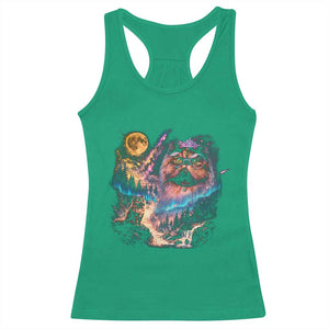 Princess Cat Howling at Moon 90's Nature Gift Racerback Tank Top