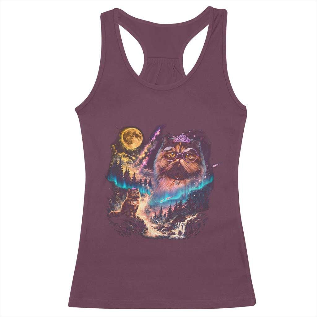 Princess Cat Howling at Moon 90's Nature Gift Racerback Tank Top