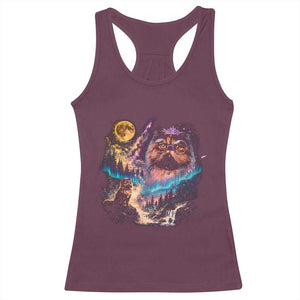 Princess Cat Howling at Moon 90's Nature Gift Racerback Tank Top