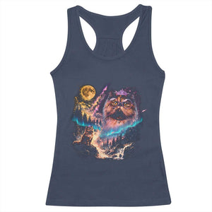 Princess Cat Howling at Moon 90's Nature Gift Racerback Tank Top