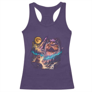 Princess Cat Howling at Moon 90's Nature Gift Racerback Tank Top