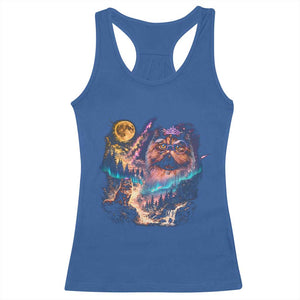 Princess Cat Howling at Moon 90's Nature Gift Racerback Tank Top
