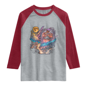 Princess Cat Howling at Moon 90's Nature Gift Raglan Shirt