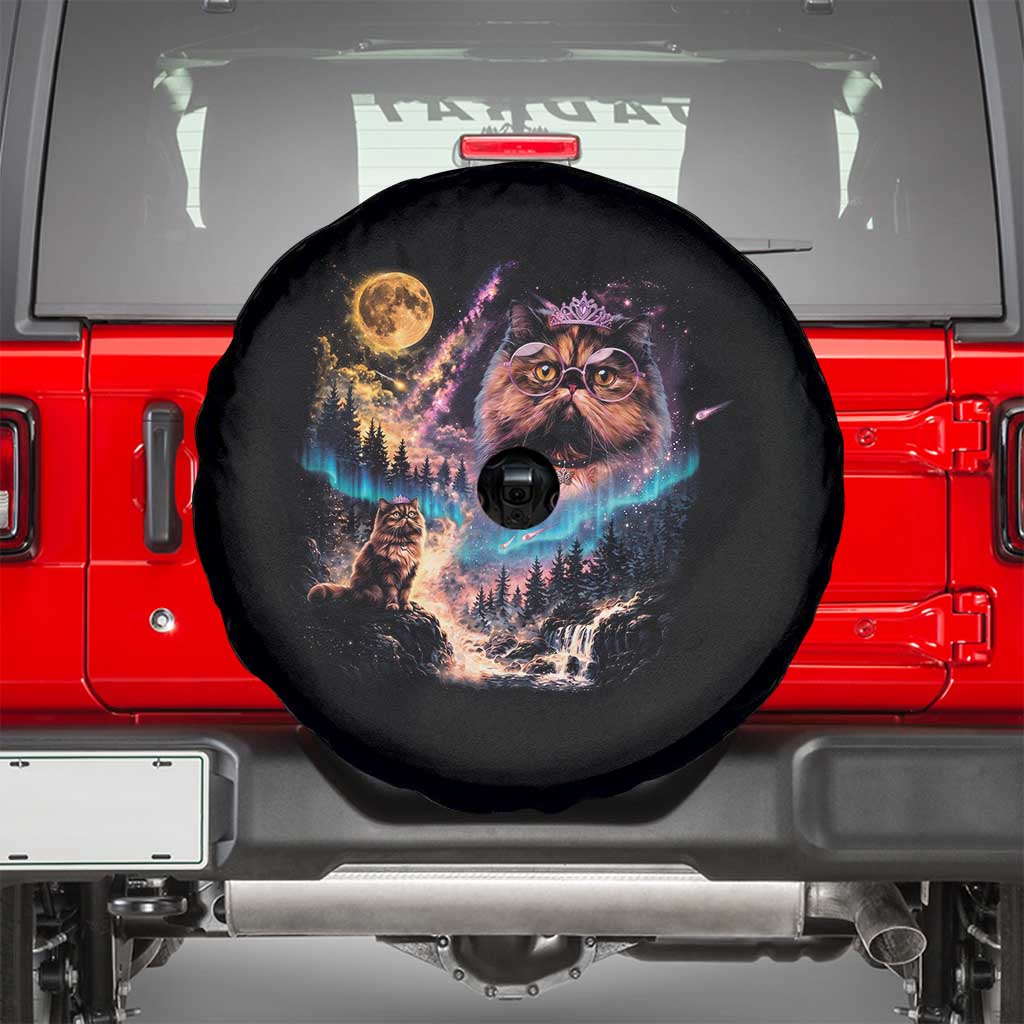 Princess Cat Howling at Moon 90's Nature Gift Spare Tire Cover