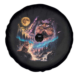 Princess Cat Howling at Moon 90's Nature Gift Spare Tire Cover