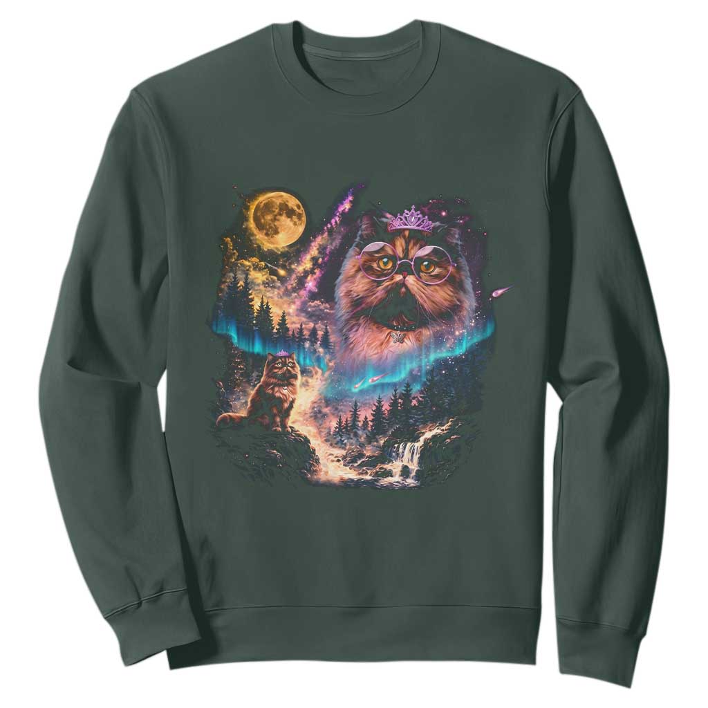 Princess Cat Howling at Moon 90's Nature Gift Sweatshirt