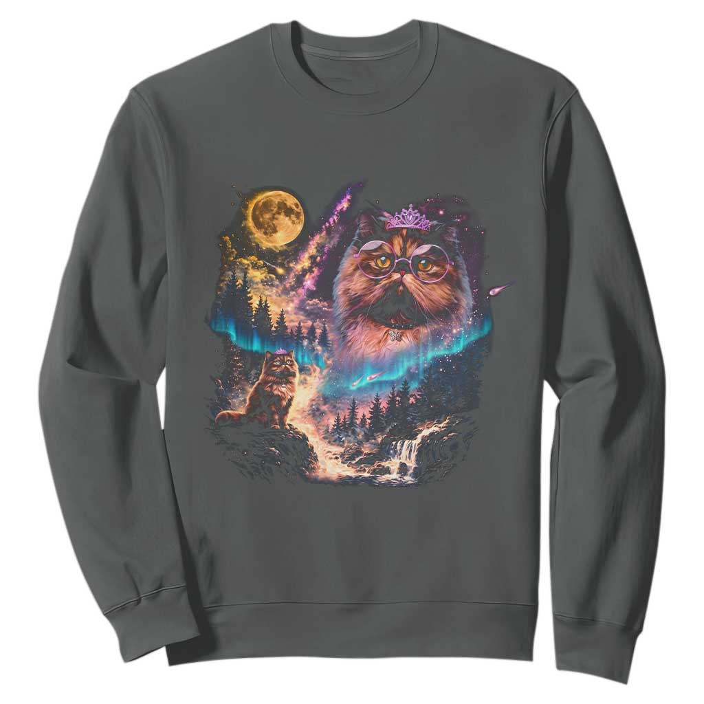 Princess Cat Howling at Moon 90's Nature Gift Sweatshirt