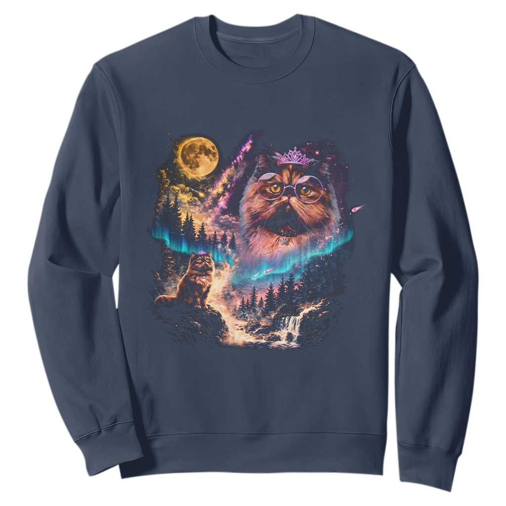 Princess Cat Howling at Moon 90's Nature Gift Sweatshirt