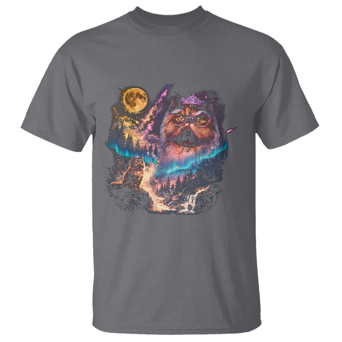 Princess Cat Howling at Moon 90's Nature Gift T Shirt
