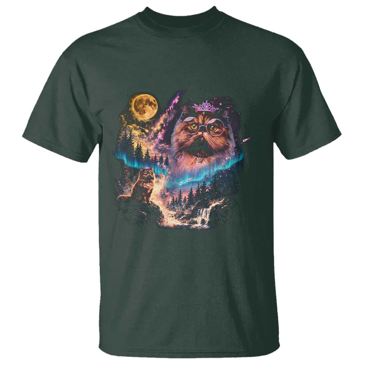 Princess Cat Howling at Moon 90's Nature Gift T Shirt