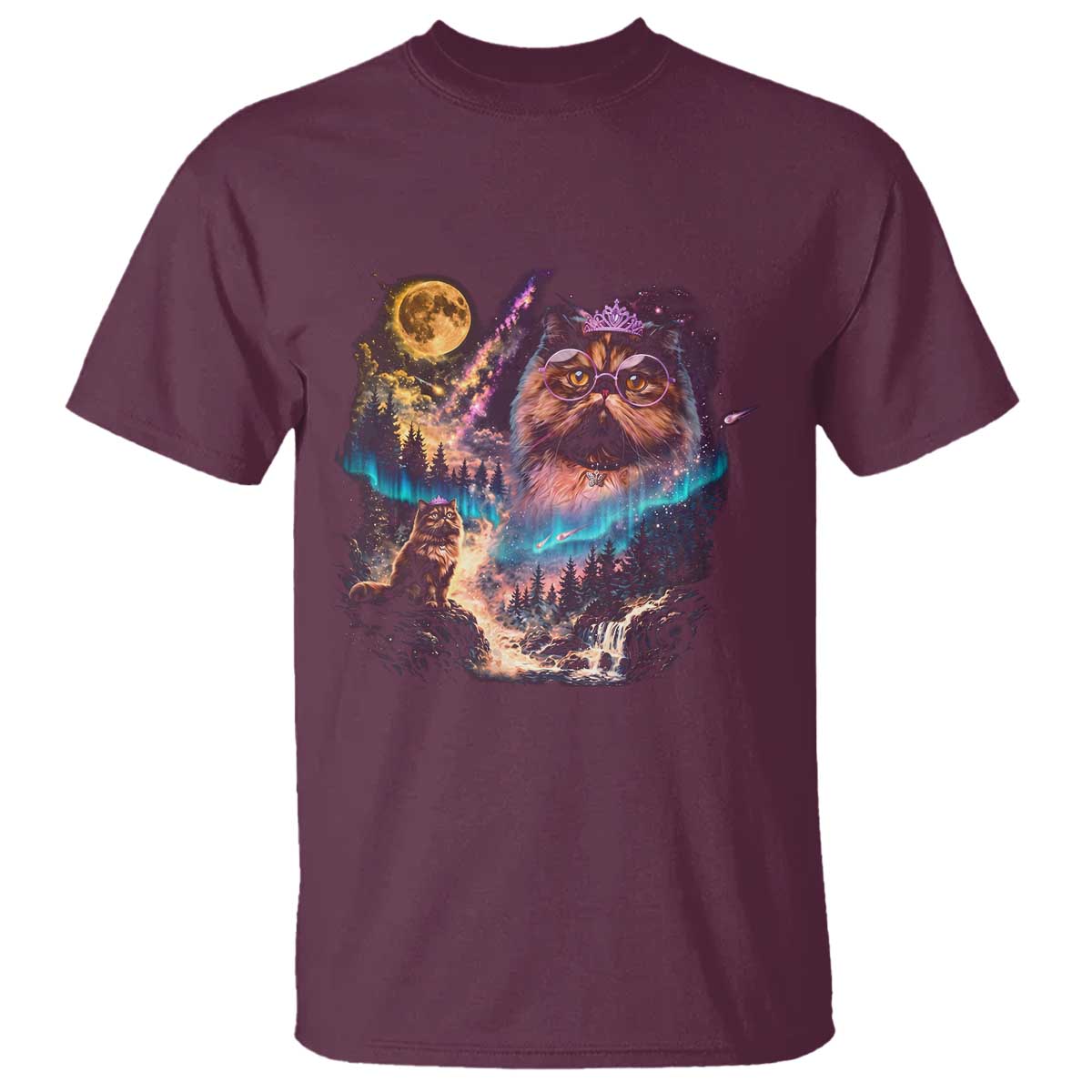 Princess Cat Howling at Moon 90's Nature Gift T Shirt