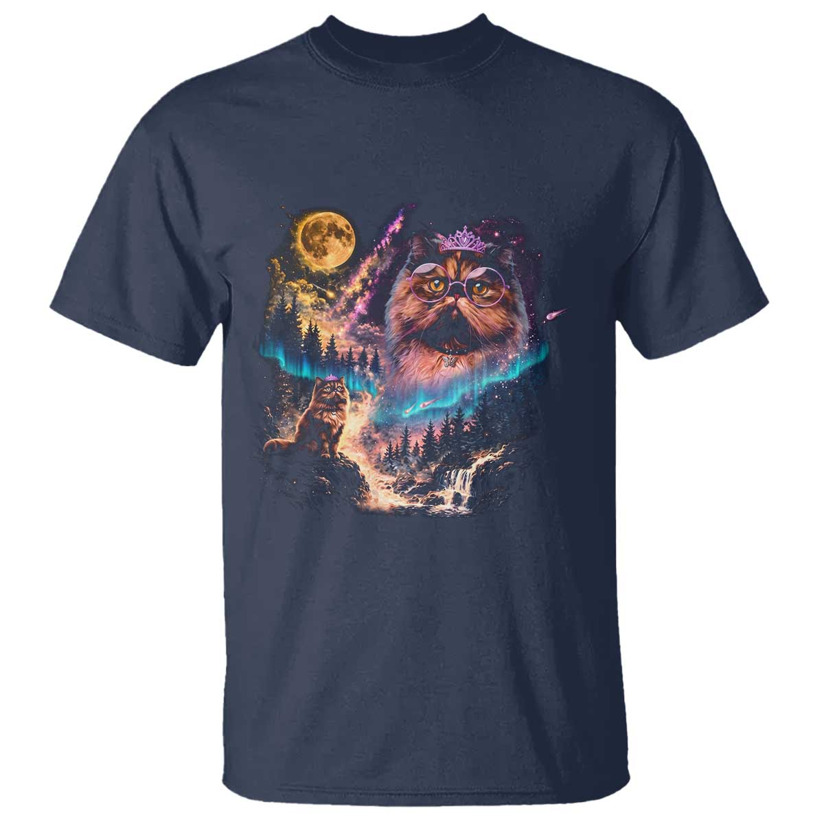 Princess Cat Howling at Moon 90's Nature Gift T Shirt
