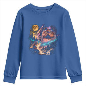 Princess Cat Howling at Moon 90's Nature Gift Youth Sweatshirt