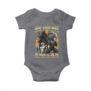 Hide Your Wife The Alpha is Here Baby Onesie Cringe Werewolf Alpha Meme Humor TS14 Charcoal Print Your Wear