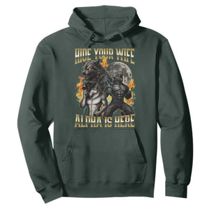 Hide Your Wife The Alpha is Here Hoodie Cringe Werewolf Alpha Meme Humor TS14 Dark Forest Green Print Your Wear