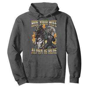 Hide Your Wife The Alpha is Here Hoodie Cringe Werewolf Alpha Meme Humor TS14 Dark Heather Print Your Wear