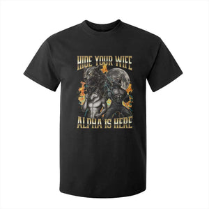 Hide Your Wife The Alpha is Here T Shirt For Kid Cringe Werewolf Alpha Meme Humor TS14 Black Print Your Wear