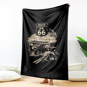 Route Highway 66 100 Year Centennial Motorcycle Americana Road Sign Throw Blanket TS14 Print Your Wear