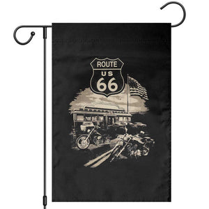 Route Highway 66 100 Year Centennial Motorcycle Americana Road Sign Garden Flag TS14 Black Print Your Wear