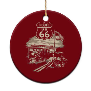 Route Highway 66 100 Year Centennial Motorcycle Americana Road Sign Ceramic Ornament TS14 1pc Red Print Your Wear