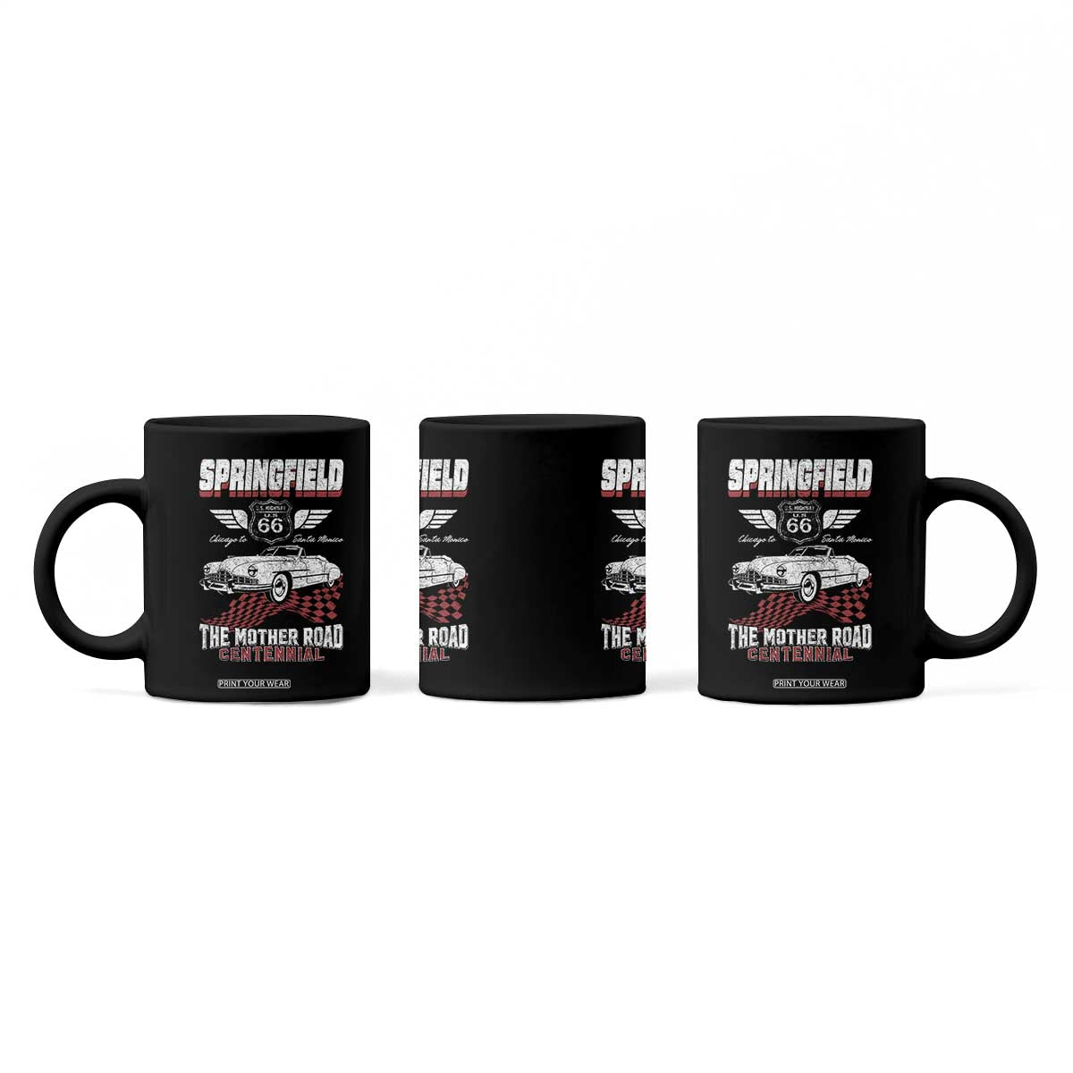 Springfield Missouri US Highway 66 Centennial Keepsake Coffee Mug Vintage 1950 Classic American Car Convertible TS14 Print Your Wear