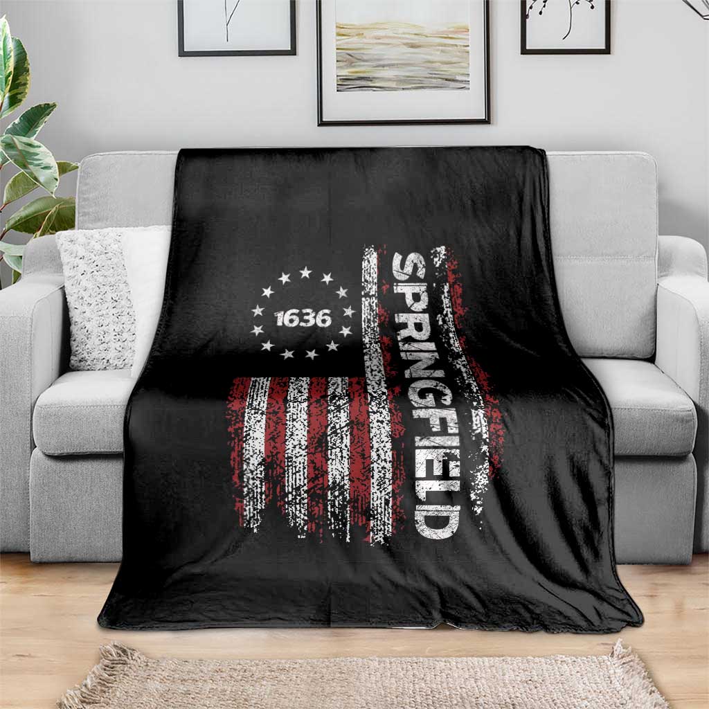 Springfield Massachusetts American Flag Established 1636 Throw Blanket TS14 Print Your Wear